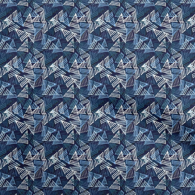 oneOone Polyester Spandex Blue Fabric Abstracts Fabric For Sewing Printed Craft Fabric By The Yard 56 Inch Wide