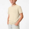 thumbnail image 6 of Vornjynx Boys Short Sleeve T-Shirt Crew Neck with Pocket Short Sleeve Casual Summer Comfort Tee Beige Size 4, 6 of 8