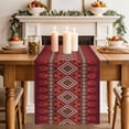 thumbnail image 2 of Table Runner 48 Inches Long for Kitchen Dining, Red Retro Boho Dresser Scarf Farmhouse, Dining Table Decorations for Wedding/Parties, Vintage Ethnic Tribe Abstract Art 13 x 48 In, 2 of 8