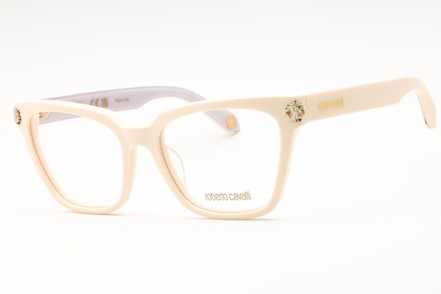 Roberto Cavalli VRC019M Eyeglasses Transparent Dove Grey Plastic Rectangular Kits.com -- Roberto Cavalli VRC019M main image 4