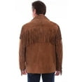 thumbnail image 2 of Scully Leather Mens Boar Suede Button Front Fringe Jacket Cinnamon L, 2 of 2