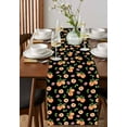 thumbnail image 4 of Summer Peach Pink Flower on Black Table Runner-70 Inch Long Green Leaves Table Runners Linen Burlap Tablerunner for Kitchen Dining Room Holiday Party, 4 of 9