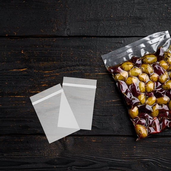 Mobestech 100Pcs Portable Self Sealing Bags Small Transparent Plastic Storage Bags for Travel
