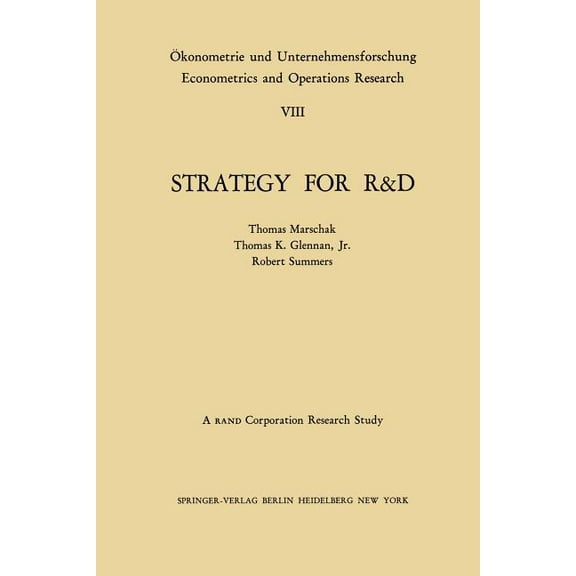 Ökonometrie Und Unternehmensforschung Ec Strategy for R&d: Studies in the Microeconomics of Development, Book 8, (Paperback)