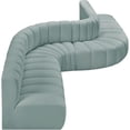 thumbnail image 6 of Meridian Furniture Arc Mint Green Vegan Leather Modular Sectional, 6 of 13