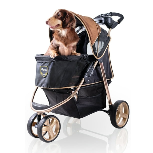 ibiyaya 3 Wheel Dog Stroller for Small and Medium Dogs with Cup Holders