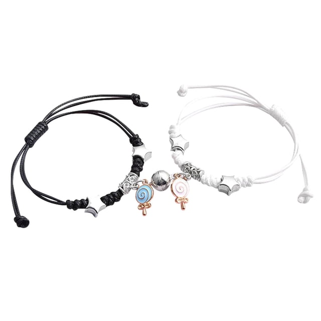 pstuiky Juego de dos pulseras pulsera magnética de pareja con atracción pulsera con colgante especial decoración para eventos y fiestas.