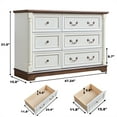 thumbnail image 3 of Dtwnek 6 Drawer Dresser Wooden Chest of Drawers Cabinet for Bedroom, Living Room, Office, 3 of 7