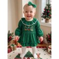 thumbnail image 5 of Cjfdfy Newborn Baby Girl Christmas Clothes Santa Claus Christmas Tree Long Sleeve Ruffled Bubble Romper With Headband Cute My First Christmas Fall Winter Holiday Set 0-18 Months, 5 of 9