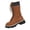02#Brown, variant on Womens Lace Up Mid Calf Boots Retro Quilted Knit Cuff Fleece Lined Platform Outdoor Daily Shoes