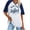 Blue-White, variant on ALLTB Women Y2k Graphic Shirt Oversized V Neck Shirts Casual Streetwear Tops