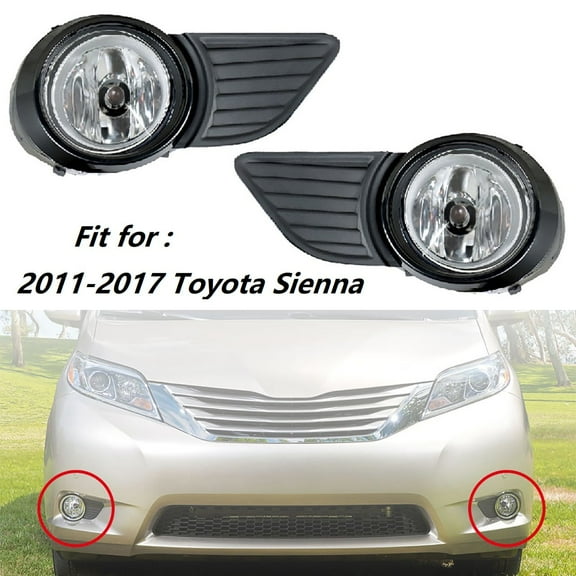 2pcs Fog Driving Light Lamp Bulb Assembly Fit for 2011-2017 Toyota Sienna, Front Left & Right