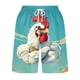 thumbnail image 4 of Puntoco Pantalones Cortos Con Estampado Hawaiano Para Hombre, Pantalones Cortos Con Bolsillo Y Cordón, Color L, 4 of 5