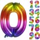 thumbnail image 1 of Birthday Number Balloon 40Inch Large Number Balloons, Rainbow Number 0 Balloon for Birthday Decorations (Number 0 ), 1 of 4