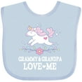 thumbnail image 3 of Inktastic Grammy and Grandpa Love Me Grandchild Unicorn Girls Baby Bib, 3 of 4