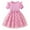 Pink, variant on Annhoo Toddler Girls Dresses Summer Crew Neck Ruffle Short Sleeve Tulle Bow Princess Holiday Cute Dress 1-8 Years