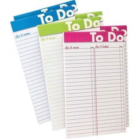 Ampad To Do List Notepad - 50 Sheets - 5" x 8" - White Paper - Assorted Cover - Micro Perforated - 6 / Pack | Bundle of 5