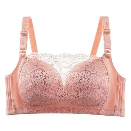 SNOWSONG Clearance! Bras for Women  Bra for Women Plus Size Gathering Collecting Side Breasts Anti-Sagging Bra without Steel Ring  Everyday Bras  Push up Bra  Wireless Bras 1PC Bra Rose Gold L