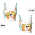 thumbnail image 3 of Sikiie Corgi With Towel Ans Slice Cucumber Print Strappy Sports Bra for Women Padded Push Up Sports Bra Athletic Running Sports Bra Workout Bra Yoga Bra, 3 of 5