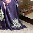 thumbnail image 3 of Plazatex Holiday Navy Flamingo Design Micro Plush Throw Blanket - 50x60", Multicolor, 3 of 4