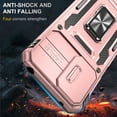thumbnail image 2 of For Motorola Moto G play 4G 2024 Case with HD Screen Protector & Slide Camera Cover & Kickstand, Military-Grade,Rosegold, 2 of 7