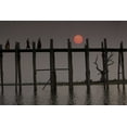 thumbnail image 2 of Zuckerman, Jim 18x13 White Modern Wood Framed Museum Art Print Titled - Myanmar, Amarapura Monks crossing U Bein Bridge, 2 of 4