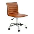 thumbnail image 2 of BizChair Low Back Designer Armless Brown Ribbed Swivel Task Office Chair with Black Frame and Base, 2 of 14