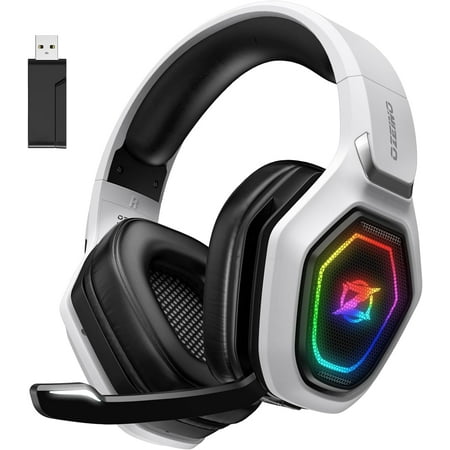 Wireless Gaming Headset 2.4GHz USB & Type-C Low Latency Gaming Headphones with Microphone for PC, PS5, PS4, Mobile, Switch