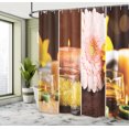 thumbnail image 5 of Ambesonne Exotic Shower Curtain, Gerbera Candles Spa, 69"Wx70"L, Orange Brown, 5 of 5
