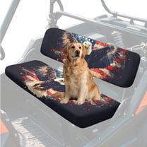 Uorisanigo UTV Bench Seat Cover Set Fit for Kawasaki Mule 3000 3010 3020, Easy to Install Eagle American Flag Mule Seat Cover Protector All Weather Protection, Replacement UTV Seats Cushion