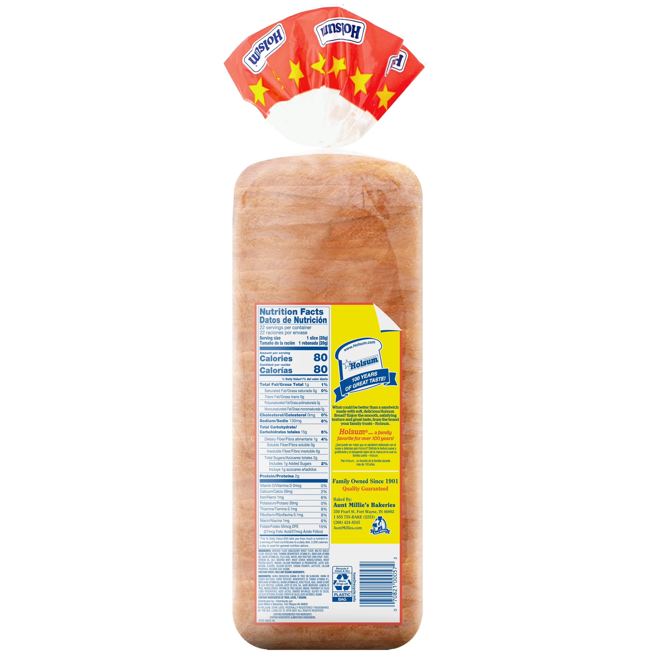 Holsum King White Bread, 22 oz.