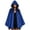 Blue, variant on JOANKDMI Womens Velvet Hooded Cloak Medieval Cape with Leather Buckle Strap Gothic Witch Vampire Costume for Halloween Cosplay Role Play Party Masquerade Outfits