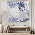 thumbnail image 5 of Blue White Large Tapestry for Bedroom Wall Hanging Tapestry, Abstract Grey Chrysanthemum Flower Floral Ceiling Backdrop Tapestries Poster Blanket Wall Decor for Teens Room Living Room Dorm 86" x 104", 5 of 8