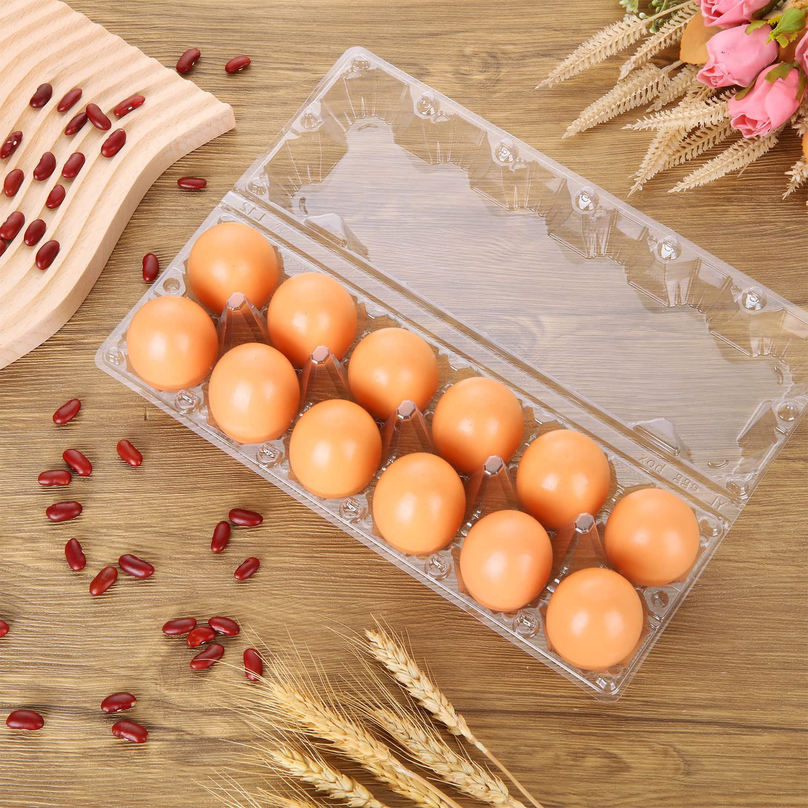 24pcs Plastic Egg Cartons Bulk Clear Chicken Egg Tray Holder For Family