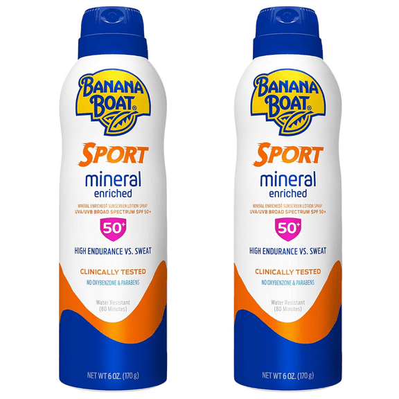 Banana Boat Sport Mineral Sunscreen, SPF 50 5 fl oz (2 Pack)