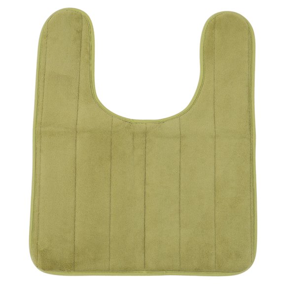 Raindrops U Shaped Bathroom Mat 1Pack Green 58x0.3937x19.685in Cotton Non Skid Toilet Seat Carpet for Home Users