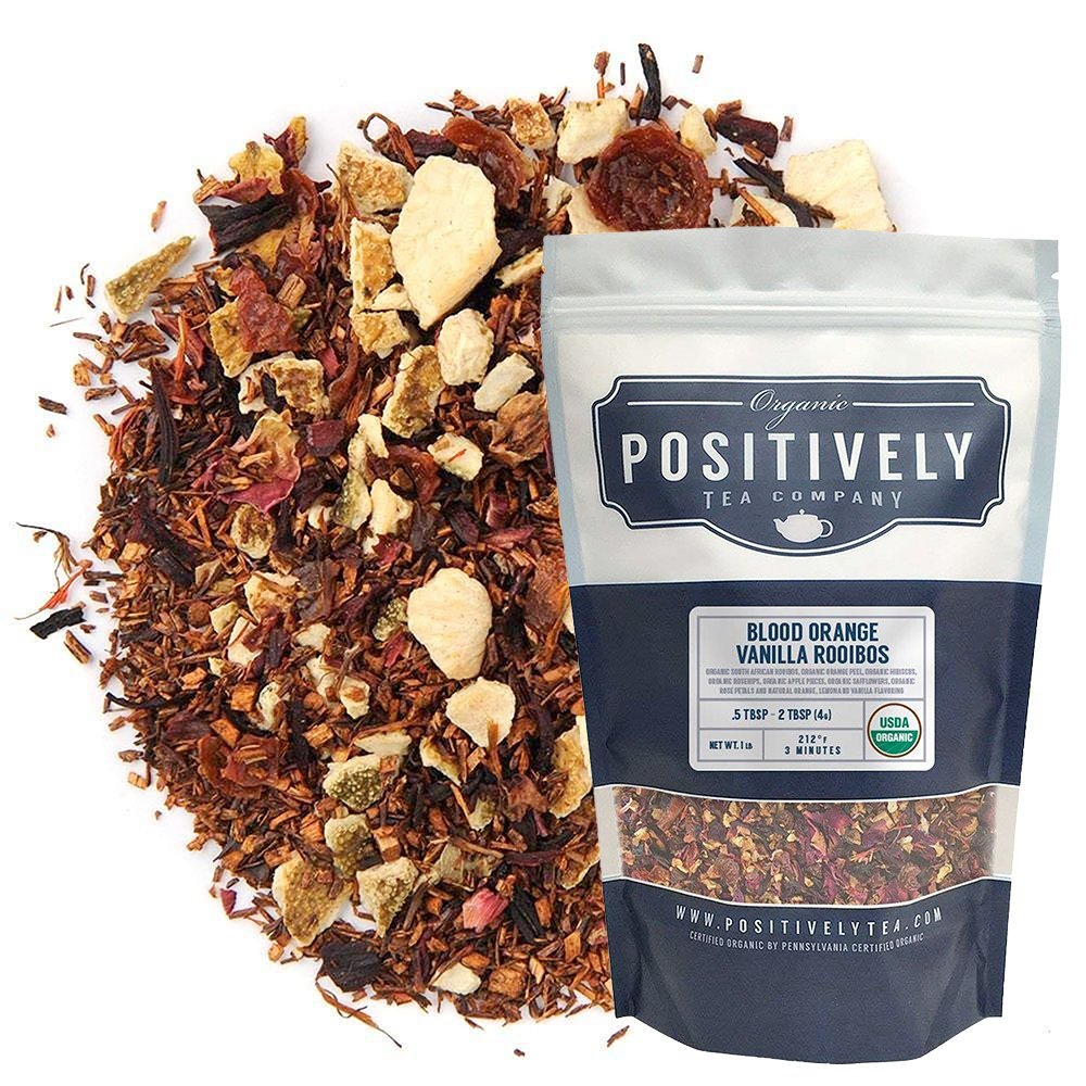 Positively Tea, Organic Blood Orange Vanilla Rooibos Tea, Loose Leaf