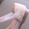 thumbnail image 4 of JDQJBZ Girl's Sandals Mary Jane Rhinestone Pearl Bow Sparkly Ballet Flats Princess Summer, 4 of 5
