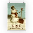 thumbnail image 3 of Erie, Pennsylvania, Snowman, Christmas Oil Painting (12x18 Wall Art Poster, Room Decor), 3 of 3