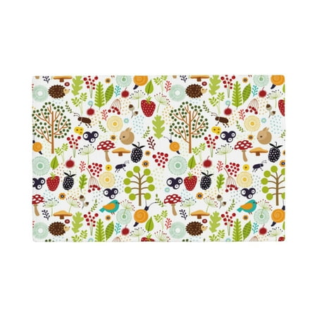 

Table Placemats Set of 4 - Fall Animals 12x18 In Faux Linen Double Heat Resistant Place Mats Cloth Indoor/Outdoor Placemats Washable Table Mats for Dining Kitchen Party