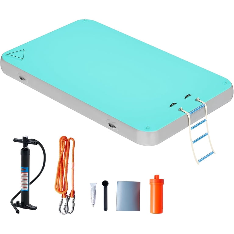 Jocisland 10x6 ft Inflatable Floating Dock with Non-Slip Surface