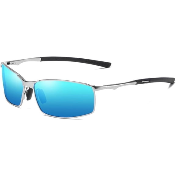 Photochromic Polarized Sunglasses For Men UV400 Vintage Mirror Rectangle Sun Glasses