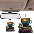 thumbnail image 4 of BNNG Acrylic Book Mug Ornament – 2D Flat Stacked Floral Book and Tea Cup Acrylic Ornament - Book Lover Suncatcher Window Hanging,Book Lover Gift, Literary-Themed Home Decoration, 4 of 9