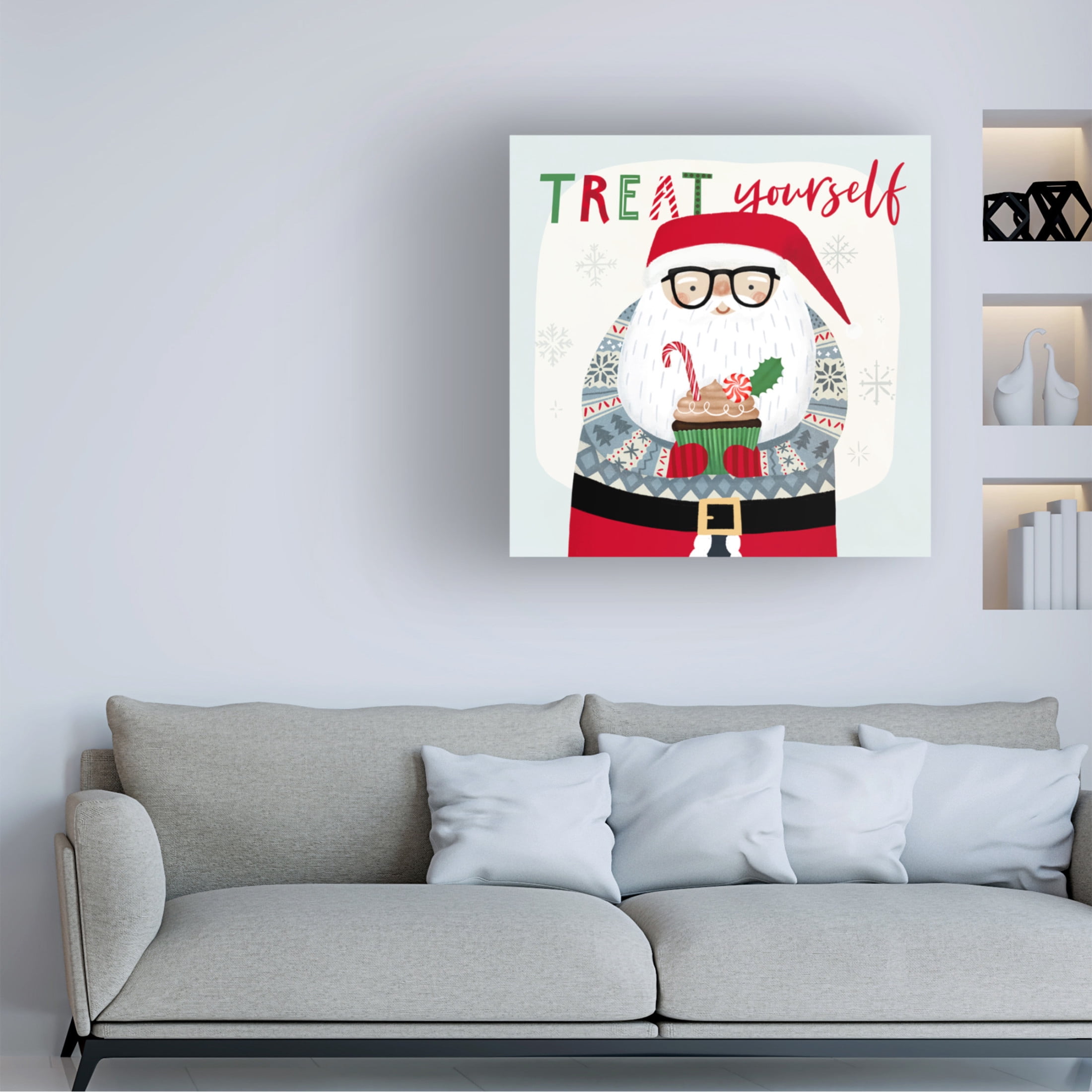 Canvas Wall Art - Victoria Borges 'Santas Foodtruck I' Wall Art for Living Room, Bedroom, or Office Décor by Trademark Fine Art - 24 x 24 Inches
