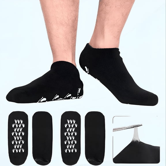 OQRKI 2026 New Moisturizing Gel Socks for Men,Pack of 2 Pairs,Ultimate Treatment for Dry Cracked Feet for Night,Home,Spa Foot Moisturizing Socks