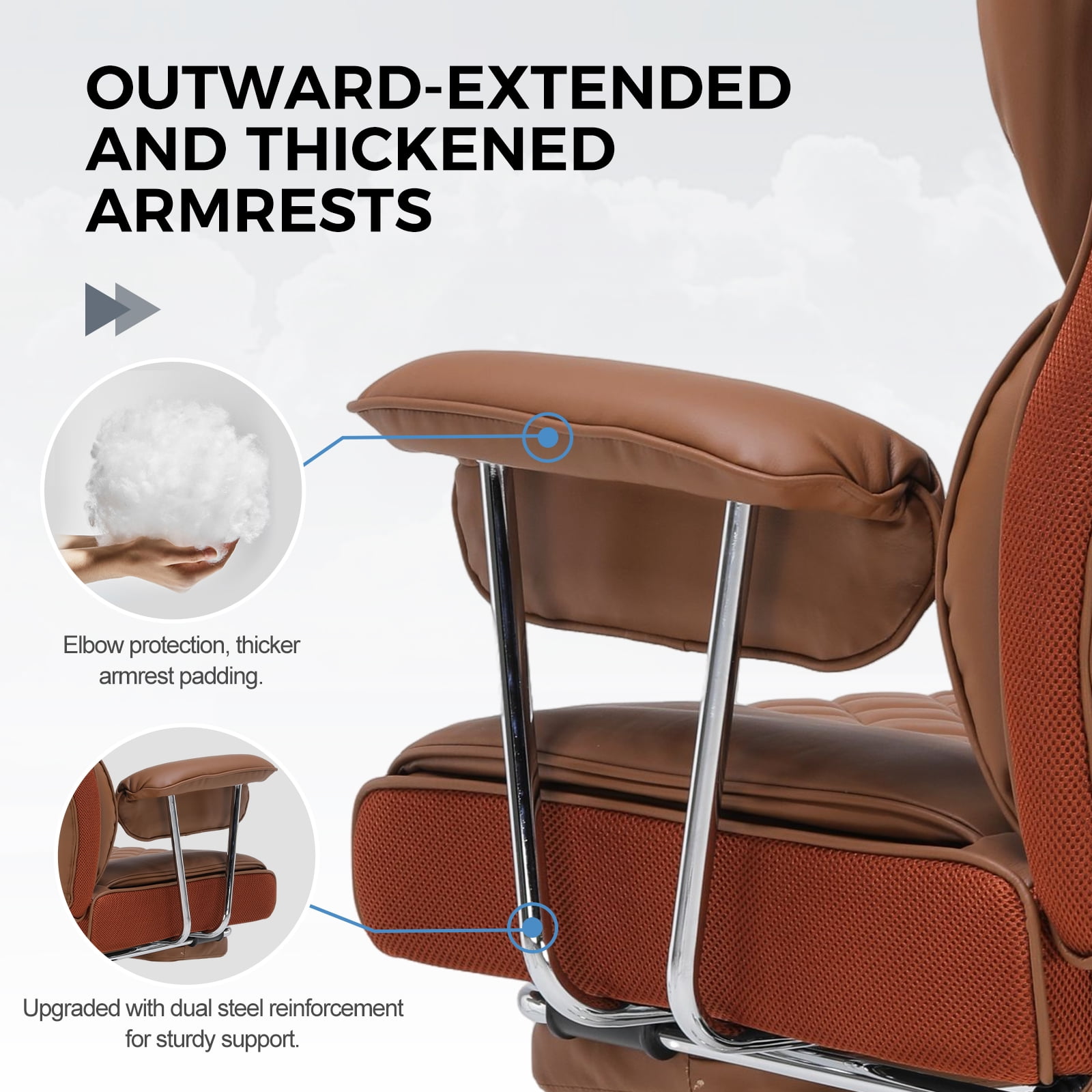 CloudRest Pro Big and Tall Gaming Chair, High Back PU Leather Office Chair with Footrest, Ergonomic Executive Chair with Pocket Spring Lumbar Support & Soft Fixed Armrests