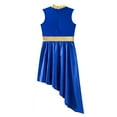 thumbnail image 4 of DPOIS Girl's Sleeveless Praise Dance Dress Worship Costume Blue 16, 4 of 7