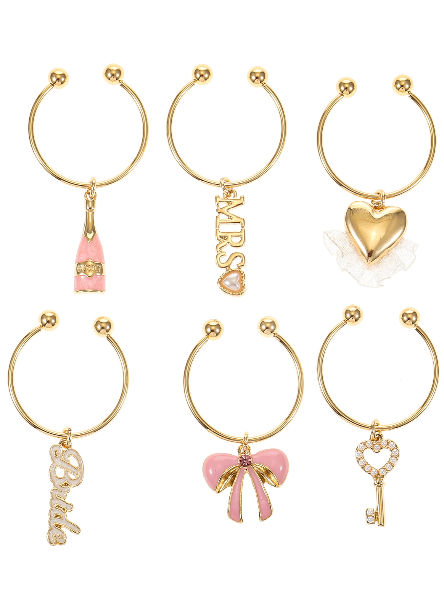Packed Party 6 Piece Bridal Party Wine Charms