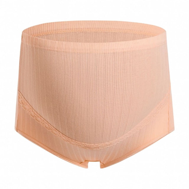 Ropa interior para embarazadas, talla grande, transpirable, cintura alta, abdomen ajustable, bragas de encaje elástico acanalado