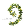 thumbnail image 3 of TUITOONM Artificial Lemon Garland 78.74 Inch Realistic Rattan Leaf Decor, UV-Resistant Hanging Wreath for Indoor/Outdoor Wedding & Christmas, 3 of 8